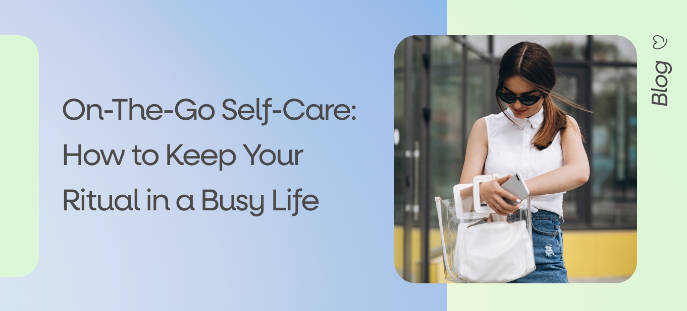 self-care on the go woman applying lotion